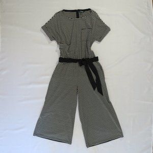 LAUREN RALPH LAUREN Wide Leg Cropped Jumpsuit w/Sash Belt